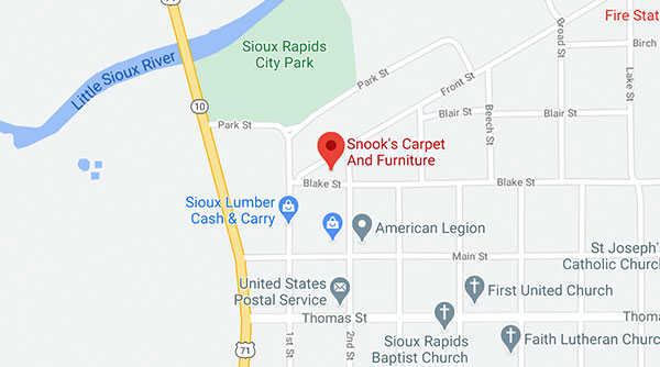 Snook's Carpet & Furniture Sioux Rapids, Iowa